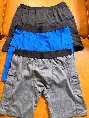 Three-Pack Men's Active Boxer Briefs - Black, Royal Blue, Heather Gray